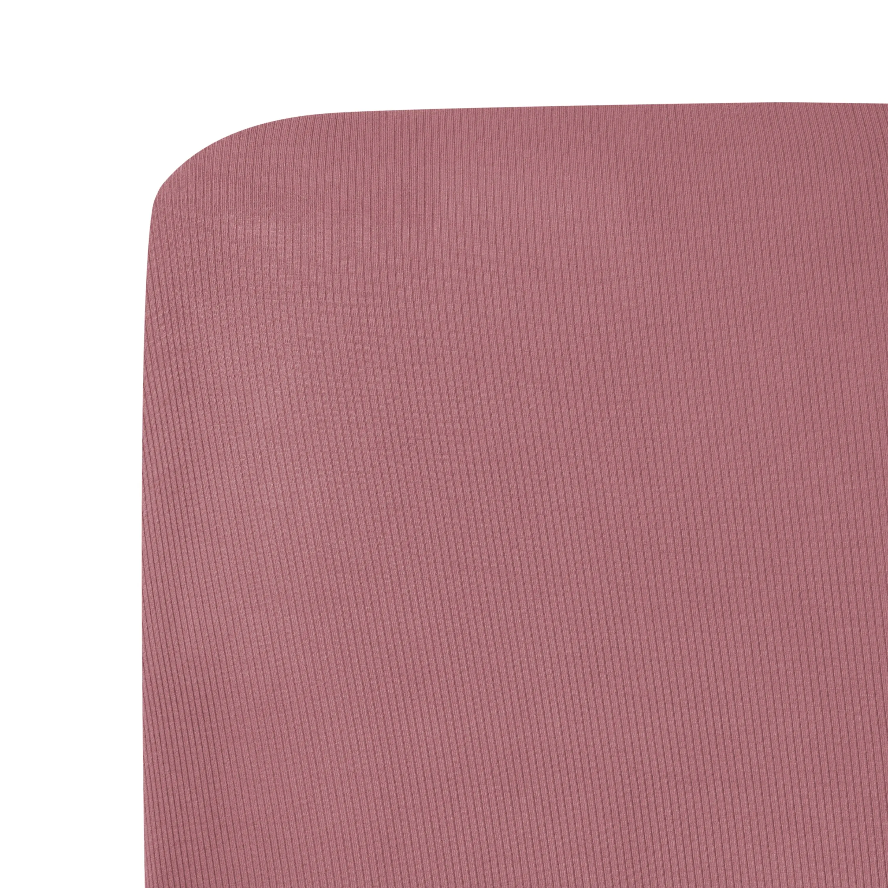 Ribbed Crib Sheet in Dusty Rose