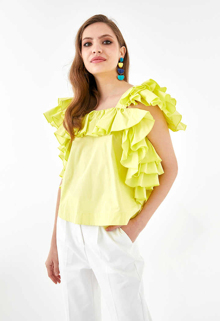 Ruffle Sleeveless Blouse