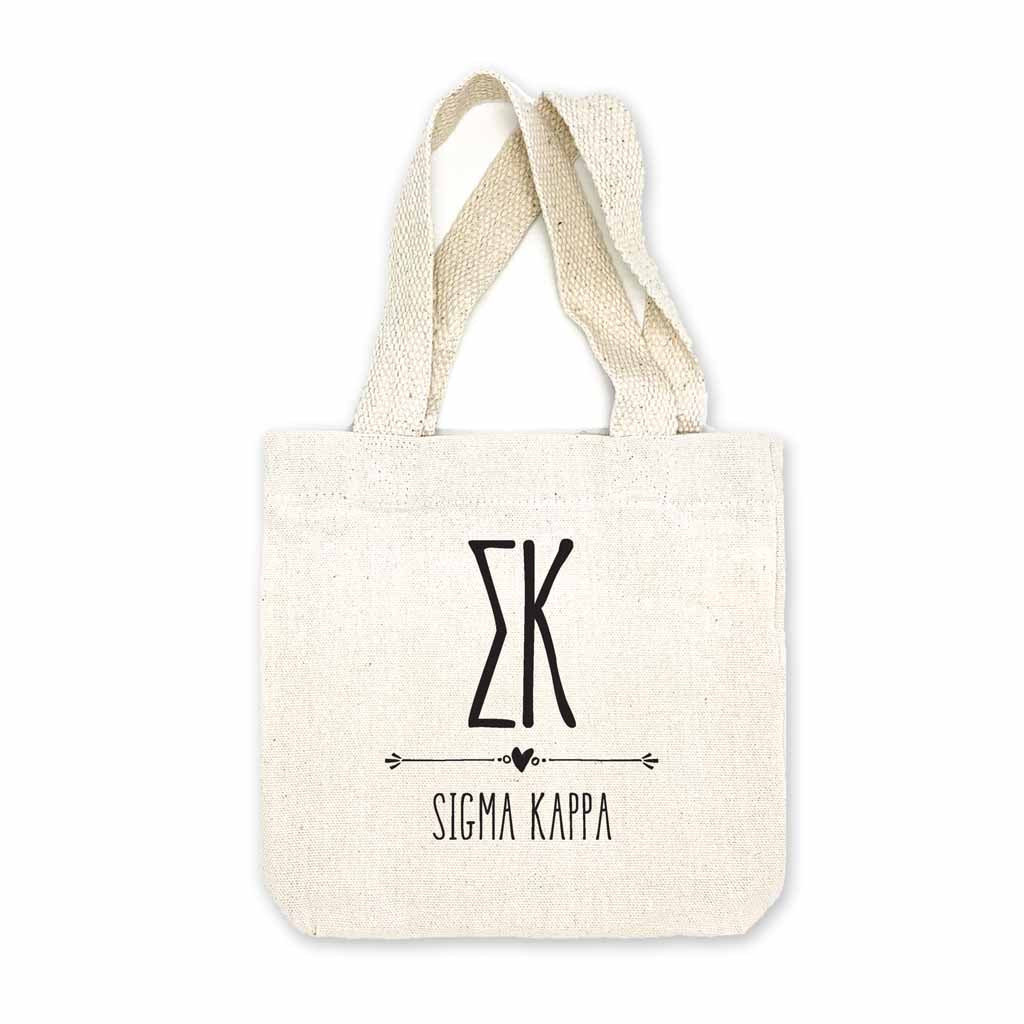 Sigma Kappa Boho Design on Mini Tote Gift Bag