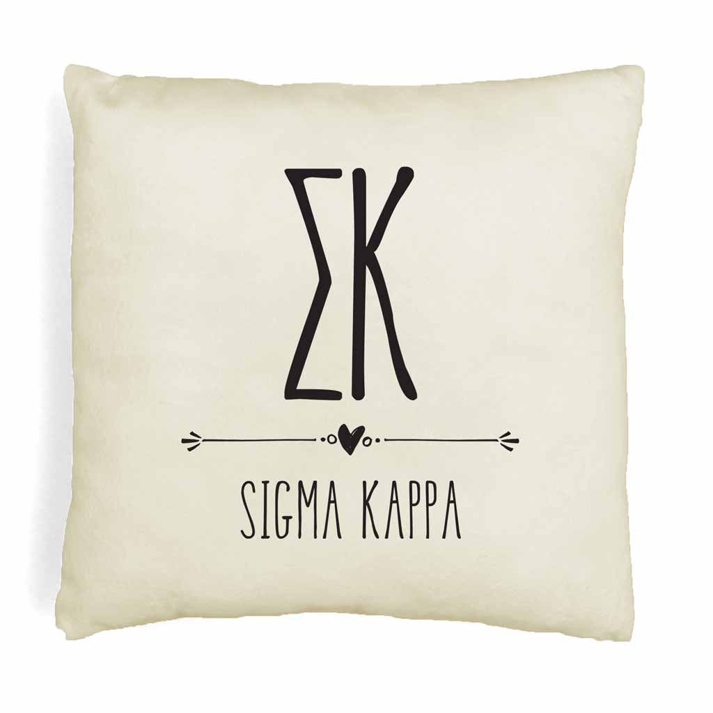 Sigma Kappa Greek Boho Sorority Throw Pillow Cover for Dorm or Apartment