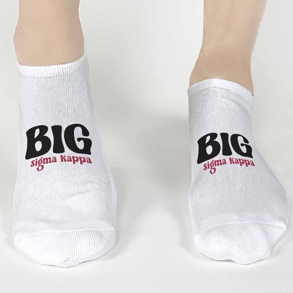 Sigma Kappa No Show Socks for Bigs and Littles