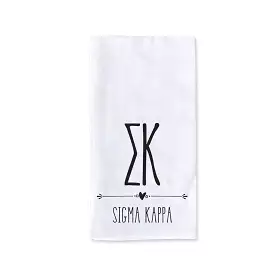 Sigma Kappa Sorority Kitchen Towel with Boho Design