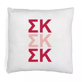 Sigma Kappa Throw Pillow Cover with Greek Letters