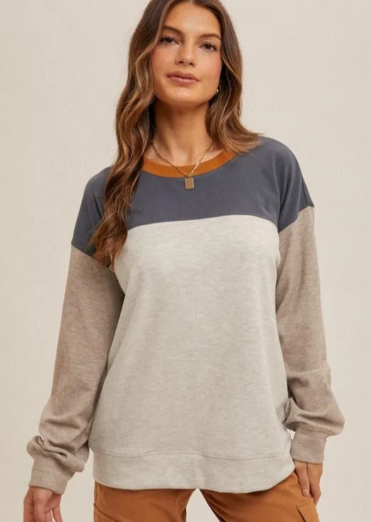 Slate Gray Soft As A Cloud Crewneck Pullover