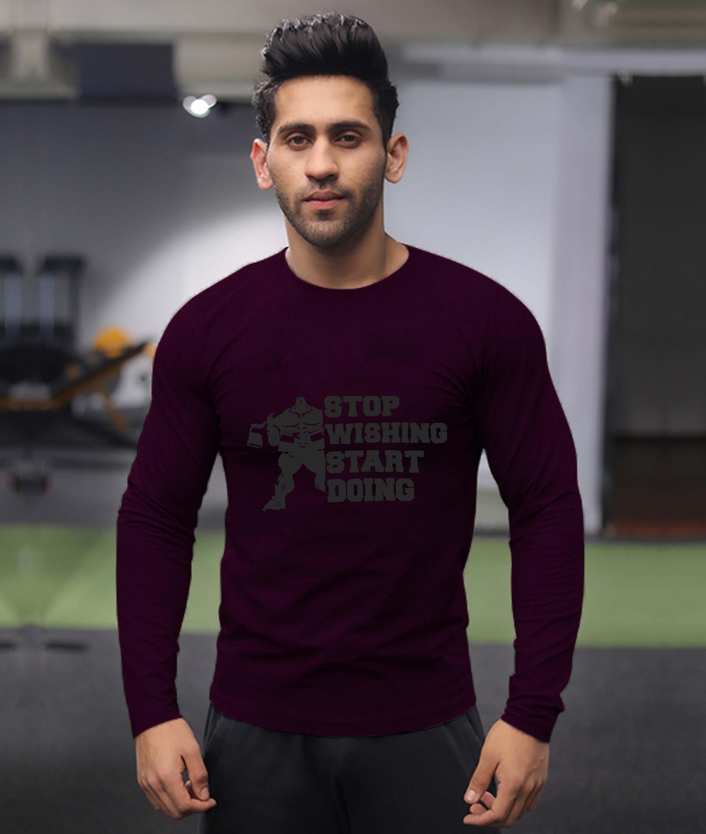 Stop wishing start doing purple full Sleeve - Sale