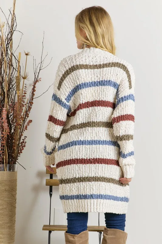 Stripe Chunky Knit Cardi