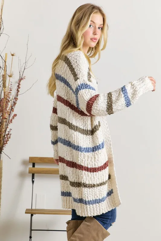 Stripe Chunky Knit Cardi