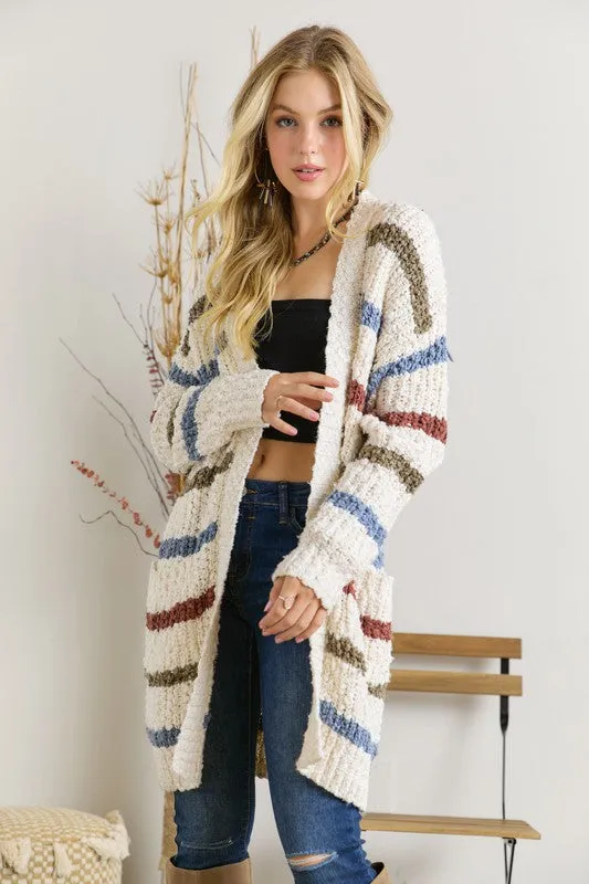 Stripe Chunky Knit Cardi