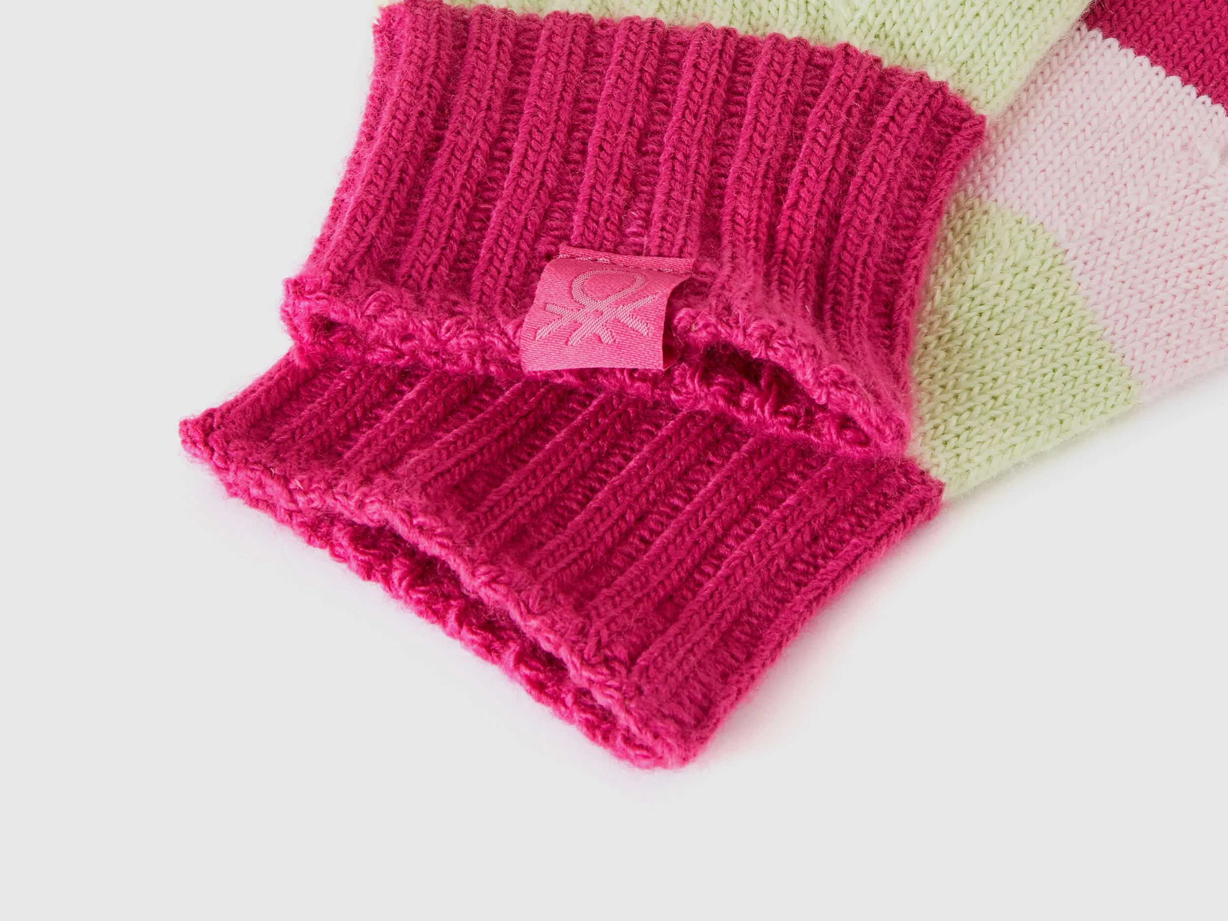 Striped knit gloves - Multi-color | Benetton