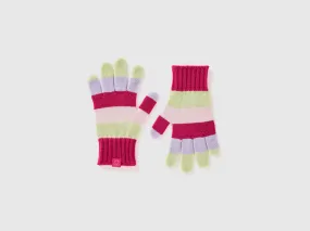 Striped knit gloves - Multi-color | Benetton