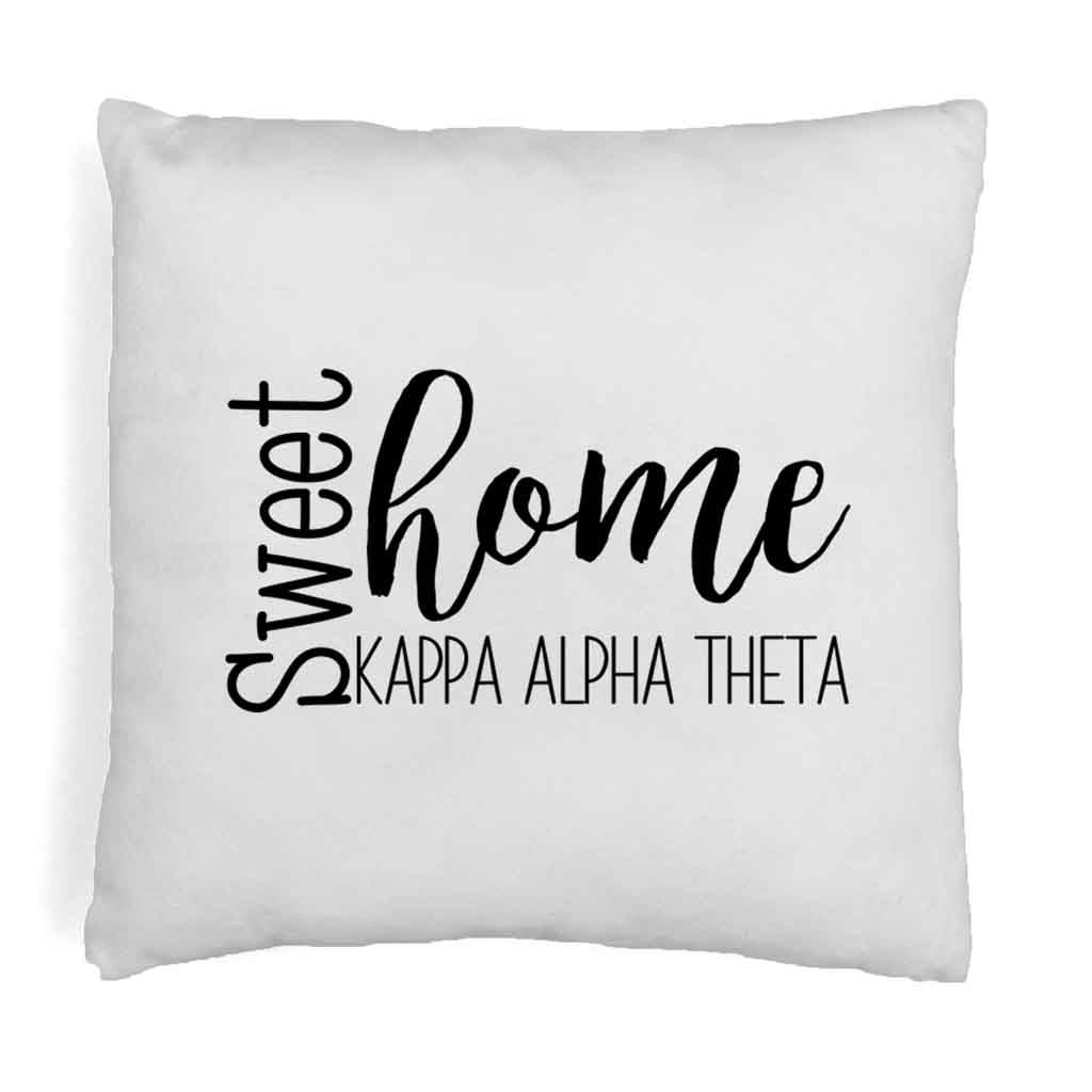 Sweet Home Kappa Alpha Theta Throw Pillow Cover for Sorority Room Decor