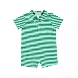 The Beaufort Bonnet Company - Kiawah Kelly Green Stripe Sir Proper Romper