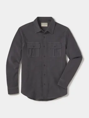 The Normal Brand Comfort Terry Shirt Jacket In Steel