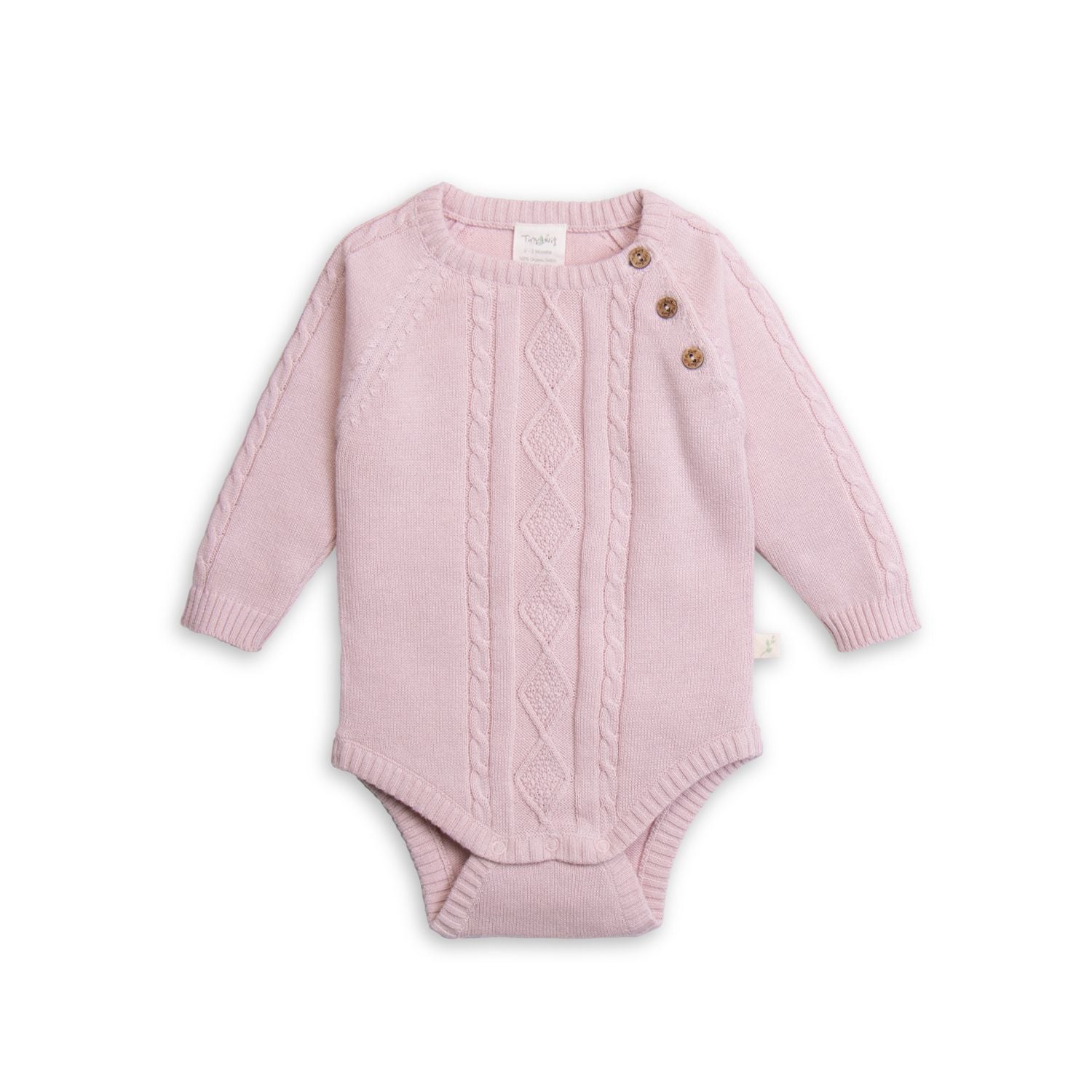 Tiny Twig Bodysuit Cable Knit - Lotus