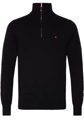 Tommy Hilfiger 1/4 Zip 1985 Pima Knit Black