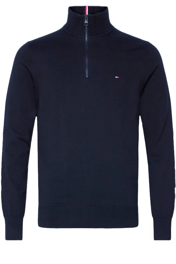 Tommy Hilfiger 1/4 Zip 1985 Pima Knit Navy