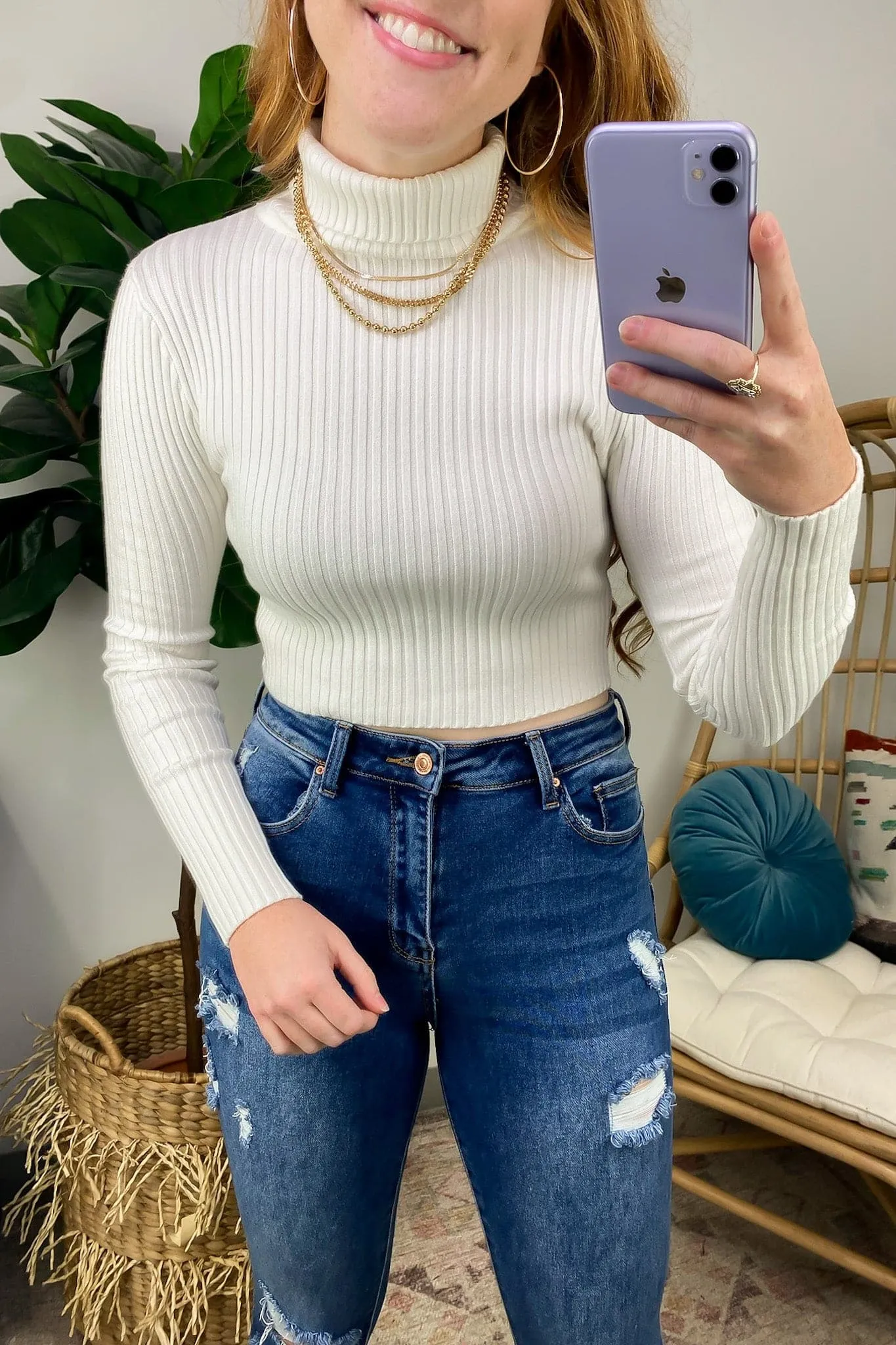 Torrie Turtleneck Cropped Top - FINAL SALE