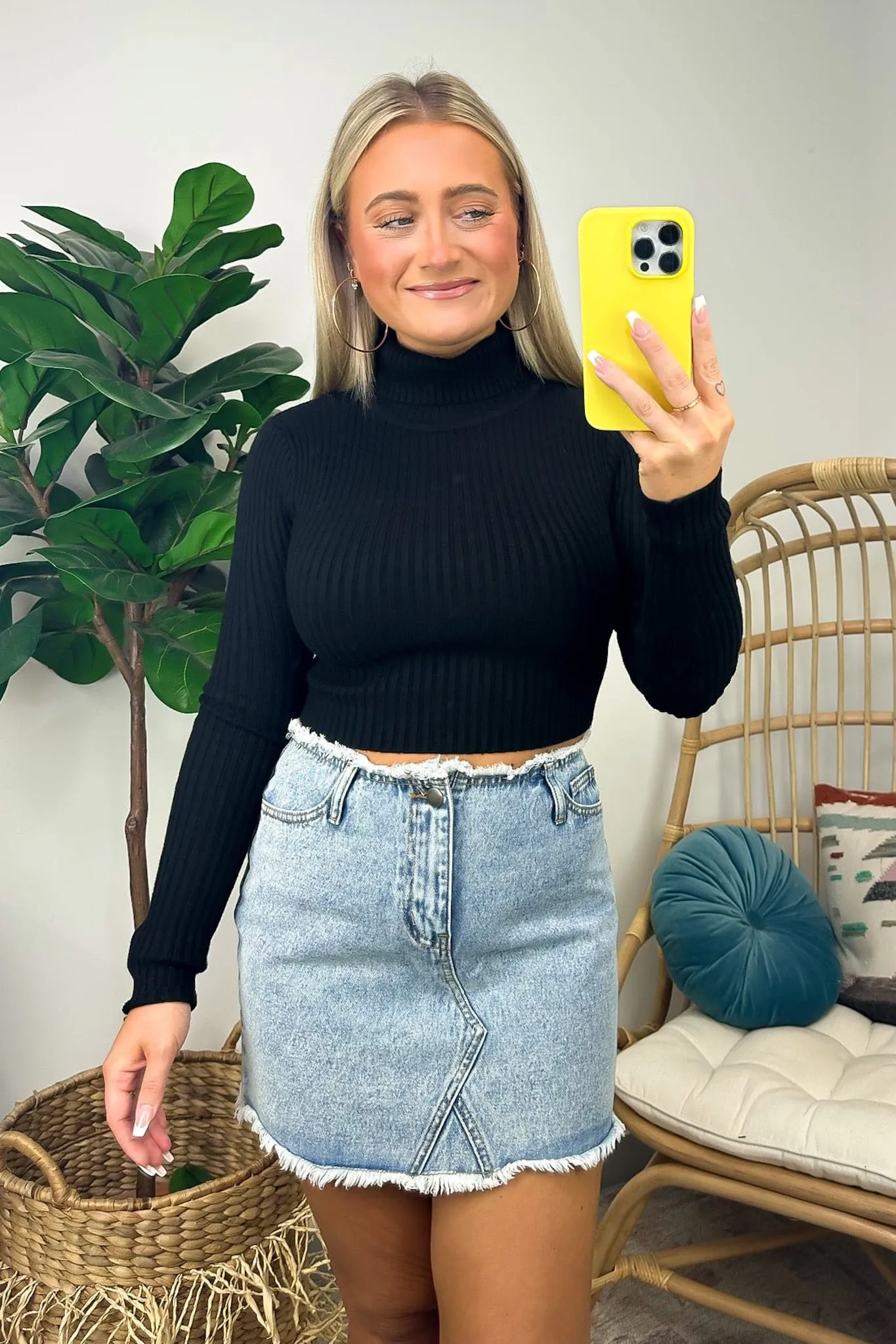 Torrie Turtleneck Cropped Top - FINAL SALE