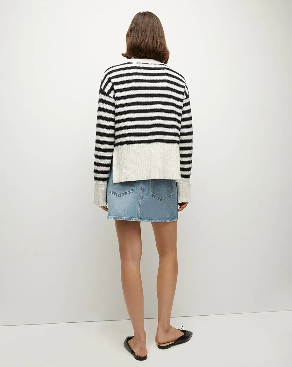 Veronica Beard Saylor Cardigan in Off-White/Black