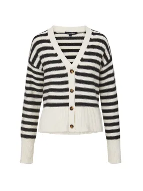 Veronica Beard Saylor Cardigan in Off-White/Black