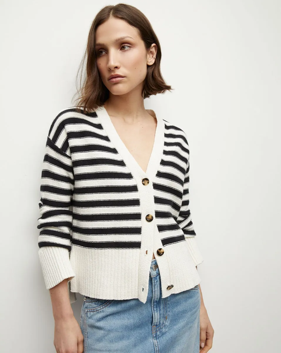 Veronica Beard Saylor Cardigan in Off-White/Black