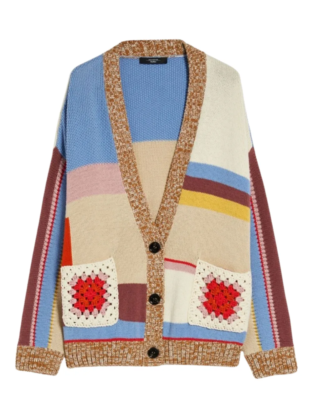 Weekend Max Mara Giorno Patchwork Cardigan in Multi