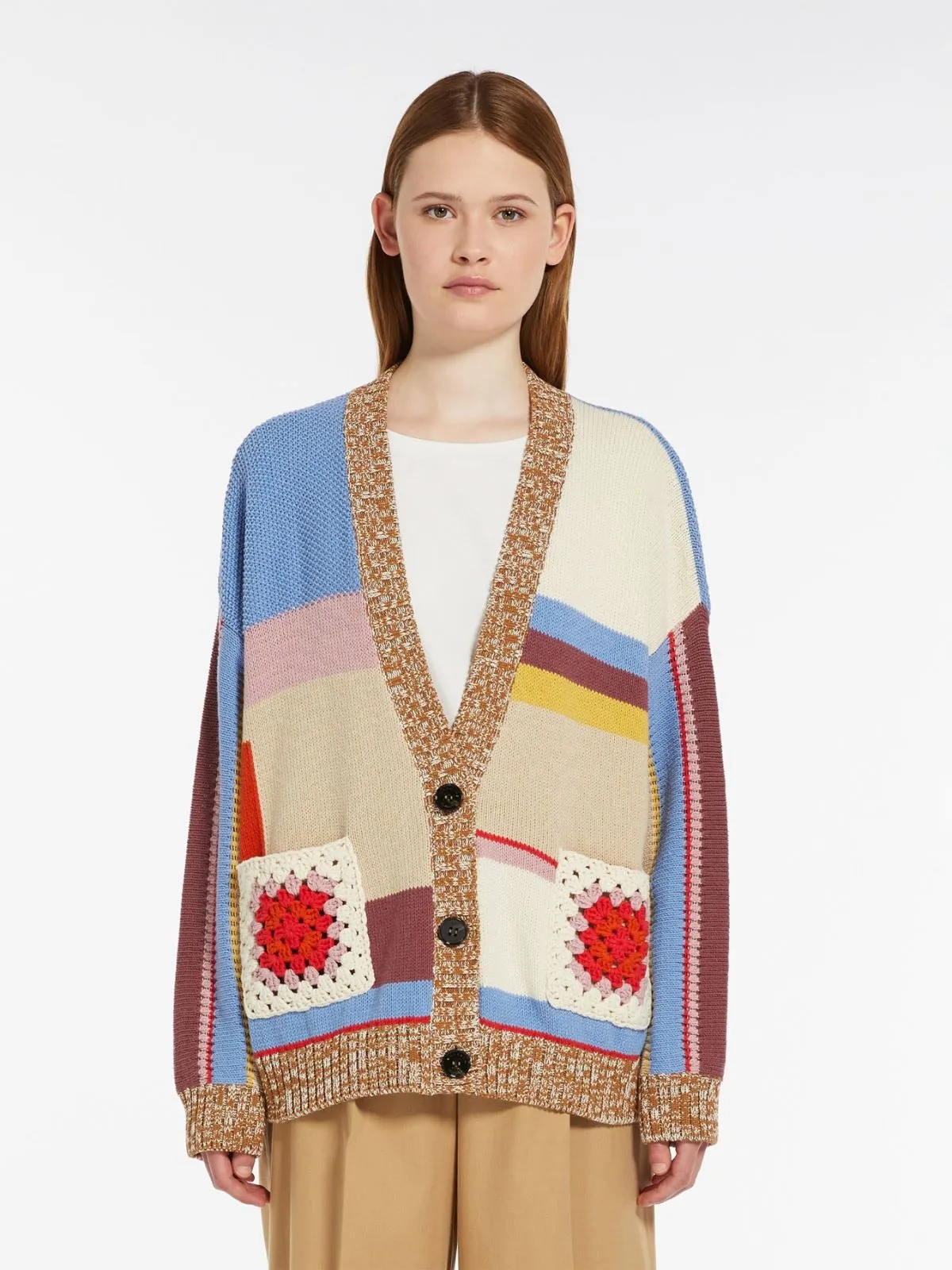 Weekend Max Mara Giorno Patchwork Cardigan in Multi