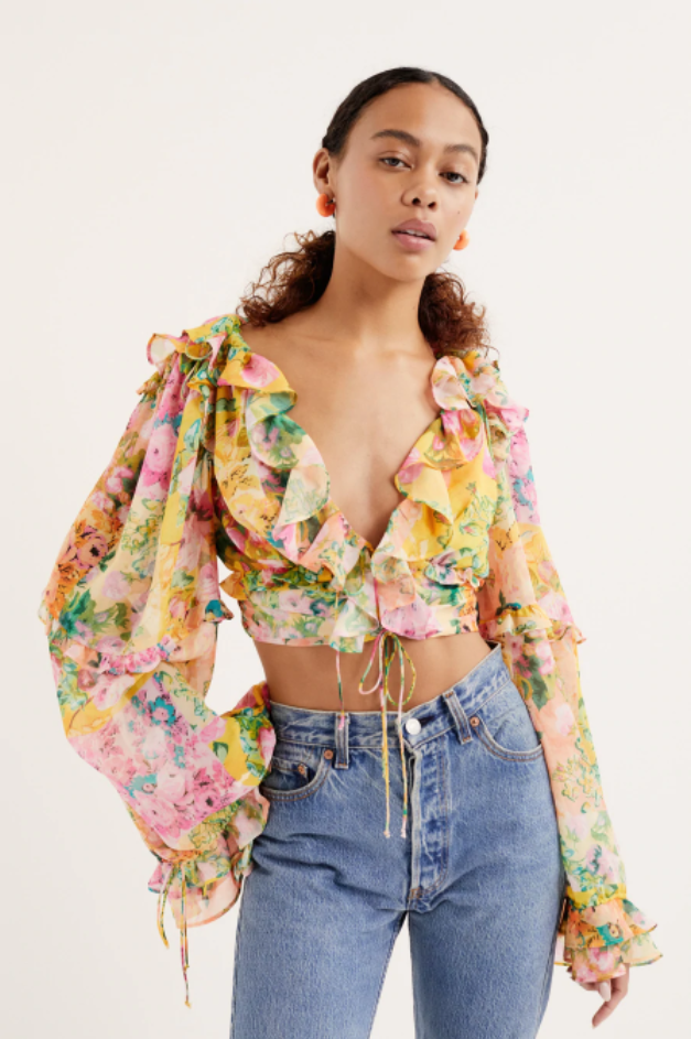 Yellow floral Nina top